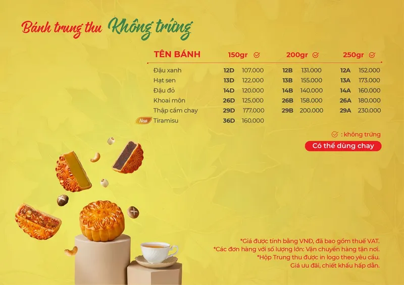 Bánh trung thu Givral chay không trứng 2026