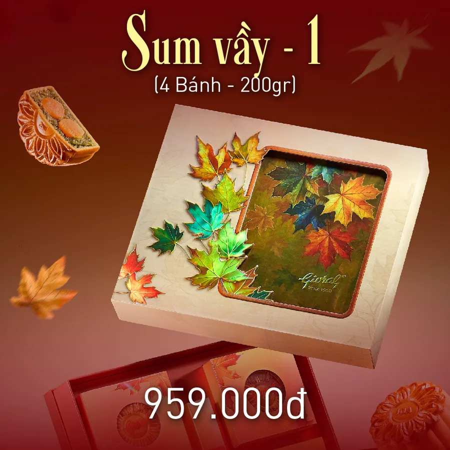 Combo Sum Vầy 1 bánh trung thu Givral 2026 hộp 200g