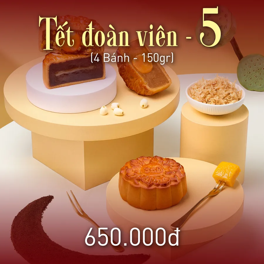 Combo Tết Đoàn Viên 5 bánh trung thu Givral 2026