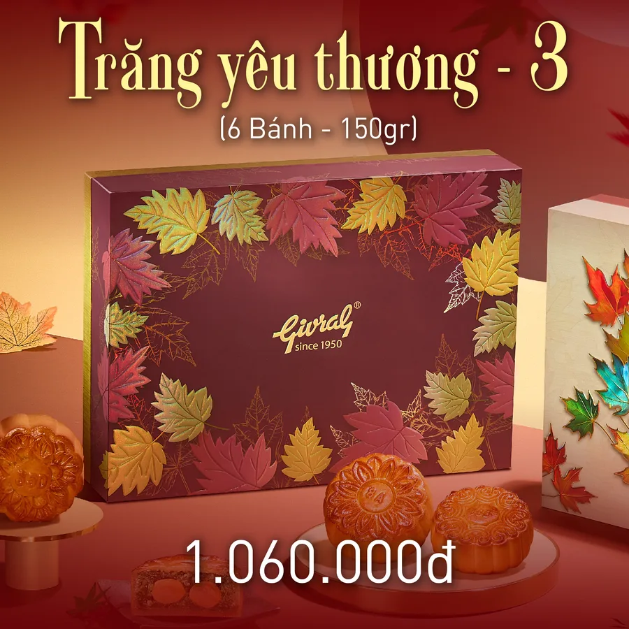 Combo Trăng Yêu Thương 3 bánh trung thu Givral 2026
