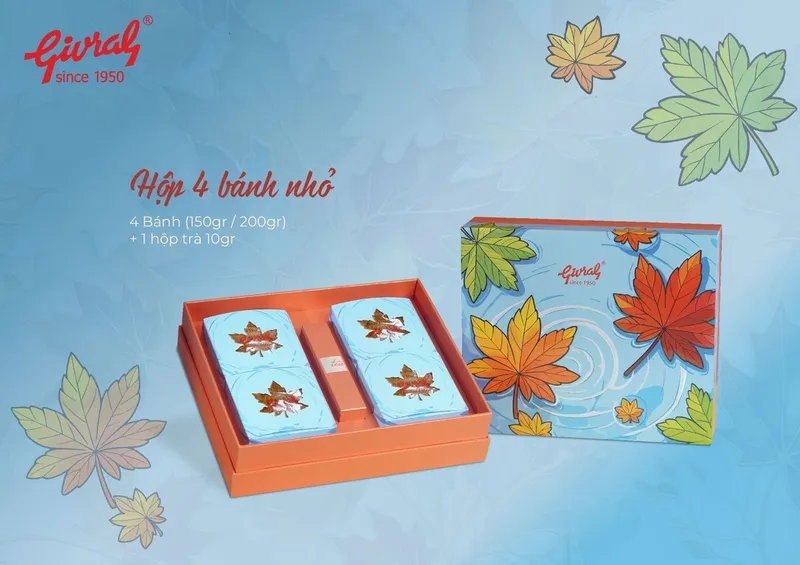 Hộp 4 bánh nhỏ Trung thu Givral 2026 xanh nước